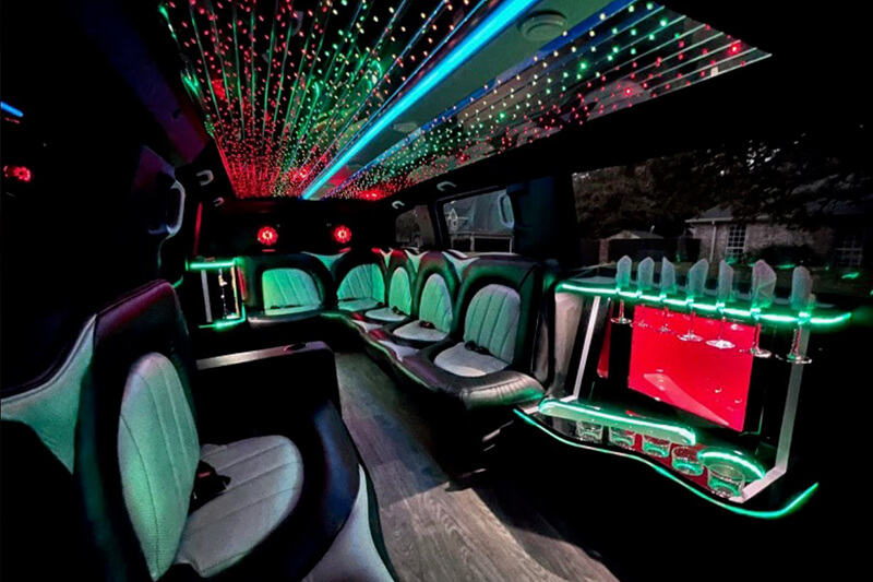 Mercedes limo with two-tone leather seats